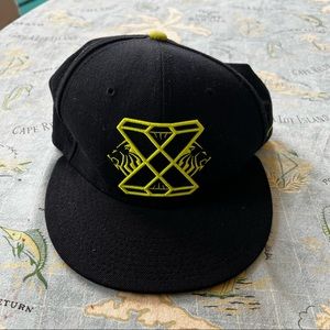 Nike Lebron James X Snap Back 10 Hat Cap Black Neon Lion